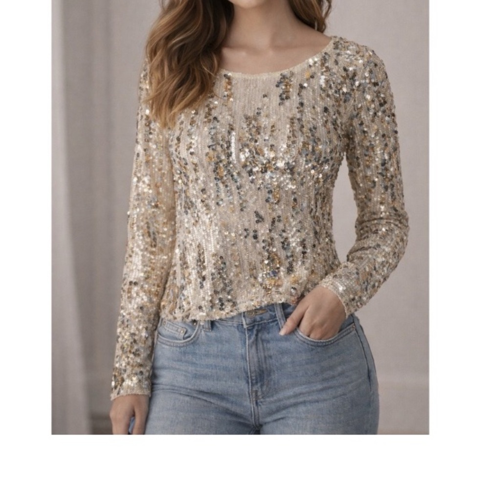 Madden Girl Sequence Sheer Top NWT!
